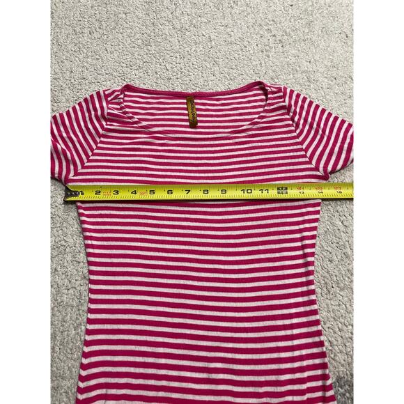 Rachel Pally Striped Bodycon Midi Dress XS Modal Pink White MSRP$264 - Picture 3 of 12